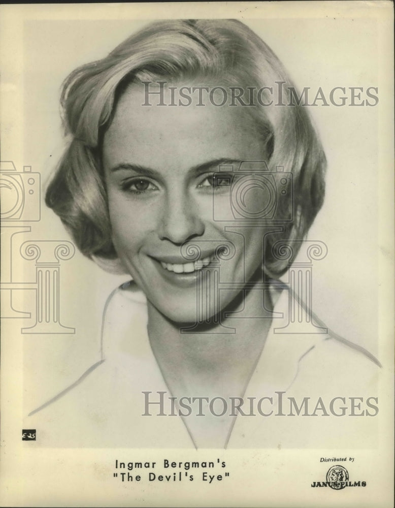 1961 Press Photo Bibi Andersson stars in The Devil&#39;s Eye. - Historic Images