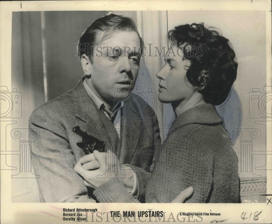 1960 Press Photo Richard Attenborough and Dorothy Alison in The Man Upstairs. - Historic Images