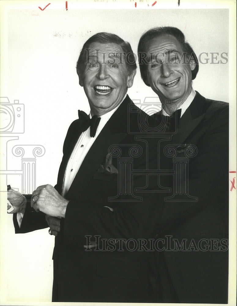 1986 Press Photo Milton Berle &amp; Sid Caesar on NBC&#39;s 60th Anniversary Celebration - Historic Images