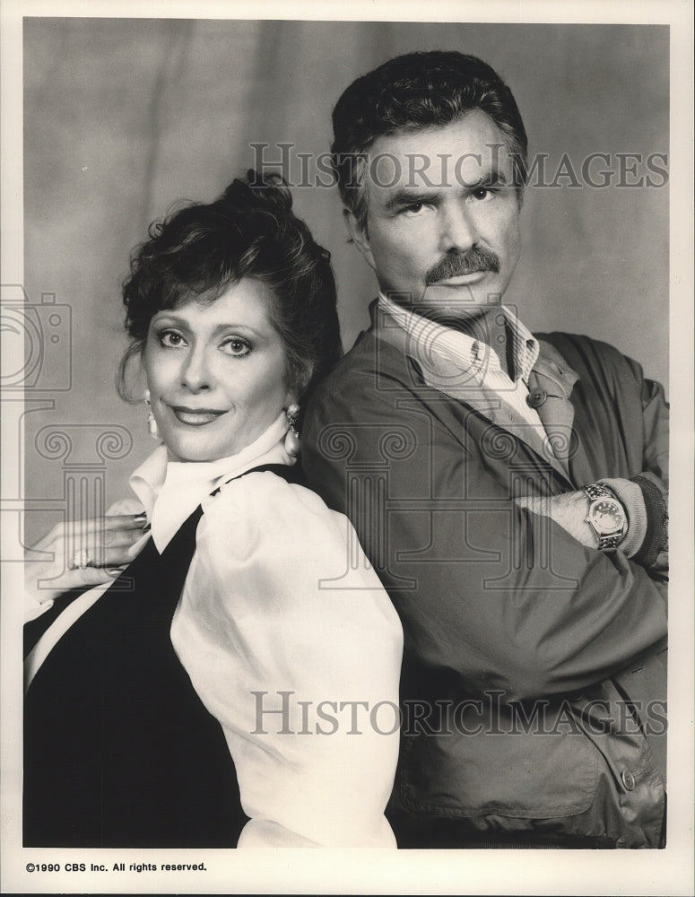 1990 Press Photo Elizabeth Ashley and Burt Reynolds in Evening Shade - Historic Images