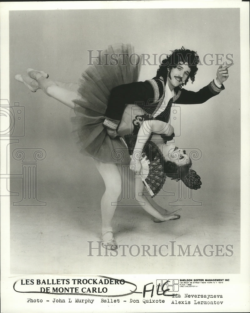 1982 Press Photo Alexis Lermontov &amp; Ida Neversayneva of Les Ballets Trockadero - Historic Images