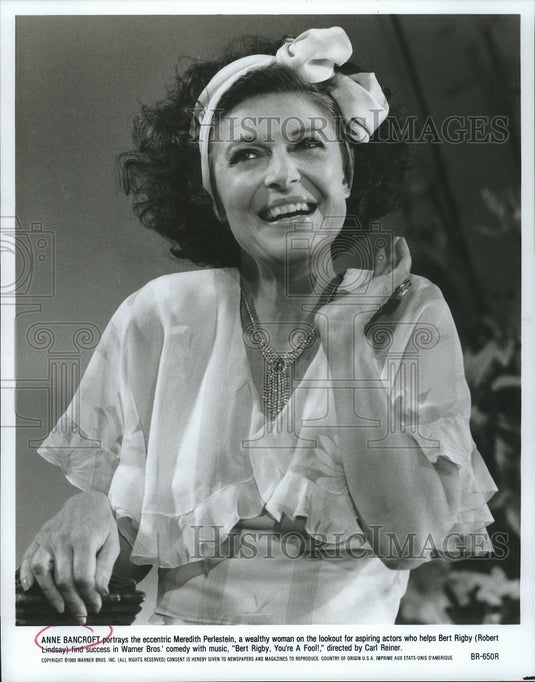 1989 Press Photo Anne Bancroft on Bert Rigby, You're a Fool! - nox04716-Historic Images