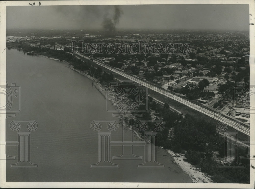 1954 Press Photo New Orleans - Air View of Carrollton on Levee - nox04982-Historic Images