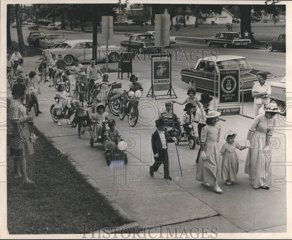 1964 Parade -Youth Activity Day with Kids Parading on Bikes-Historic Images