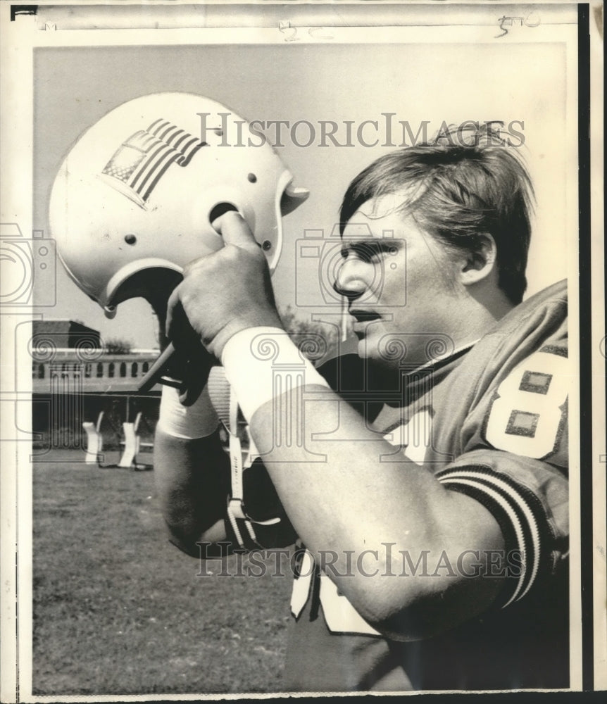 1970 Press Photo University of Louisville Football End Cookie Brinkman - Historic Images