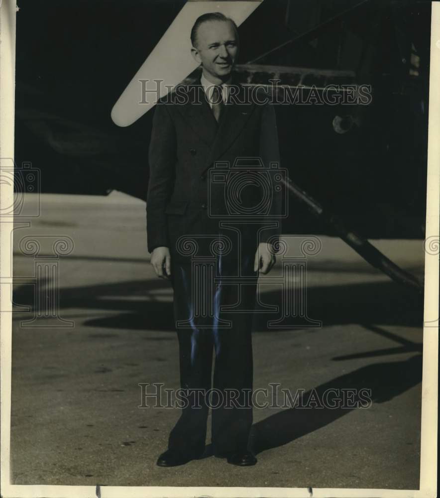 1936 Press Photo Colonel Clarence Chamberlin who flew the Atlantic in 1927 - Historic Images