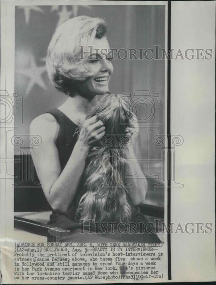 1967 Joanna Barnes, Television Host, with Dog in Hollywood-Historic Images