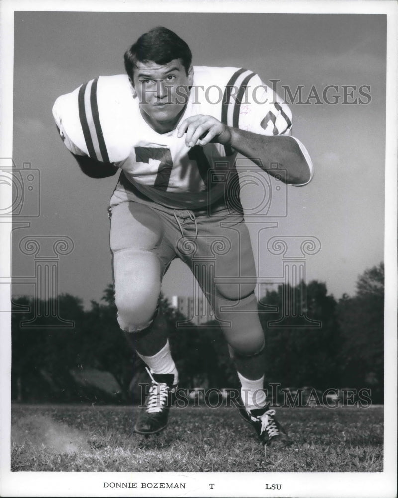 1968 Press Photo Donnie Bozeman, Tackle for Louisiana State University football - Historic Images