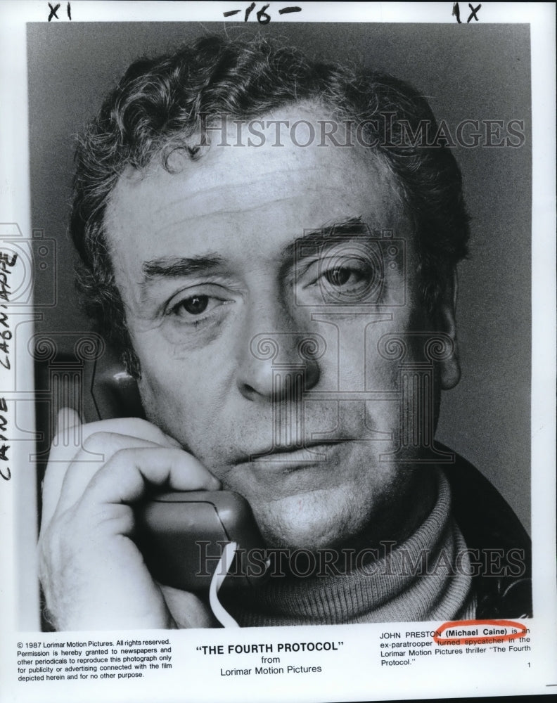 1987 Press Photo Michael Caine as John Preston in &quot;The Fourth Protocol&quot; - Historic Images