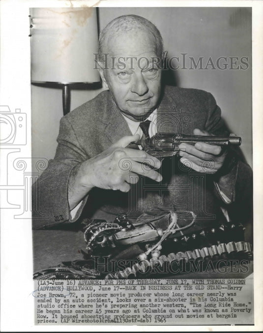 1965 Harry Joe Brown, Movie Producer, with Six-Shooter-Historic Images