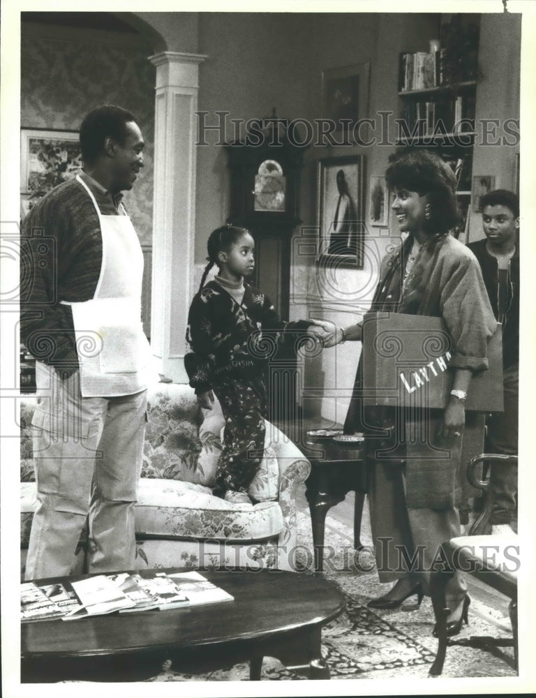 1987 Press Photo Phylicia Rashad-Bill Cosby-Keshia K. Pulliam-"The Cosby Show" - Historic Images