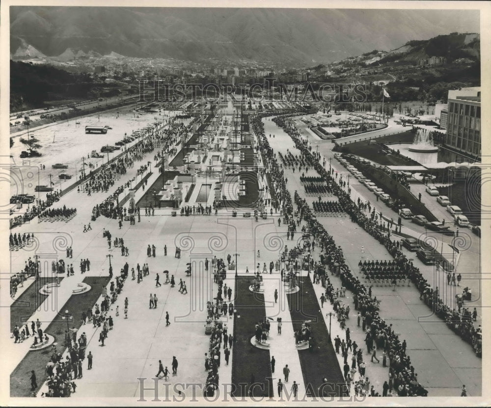 1957 Press Photo Venezuela - Avenida los Proceres Event, Caracas, Venezuela-Historic Images