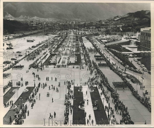 1957 Press Photo Venezuela - Avenida los Proceres Event, Caracas, Venezuela-Historic Images