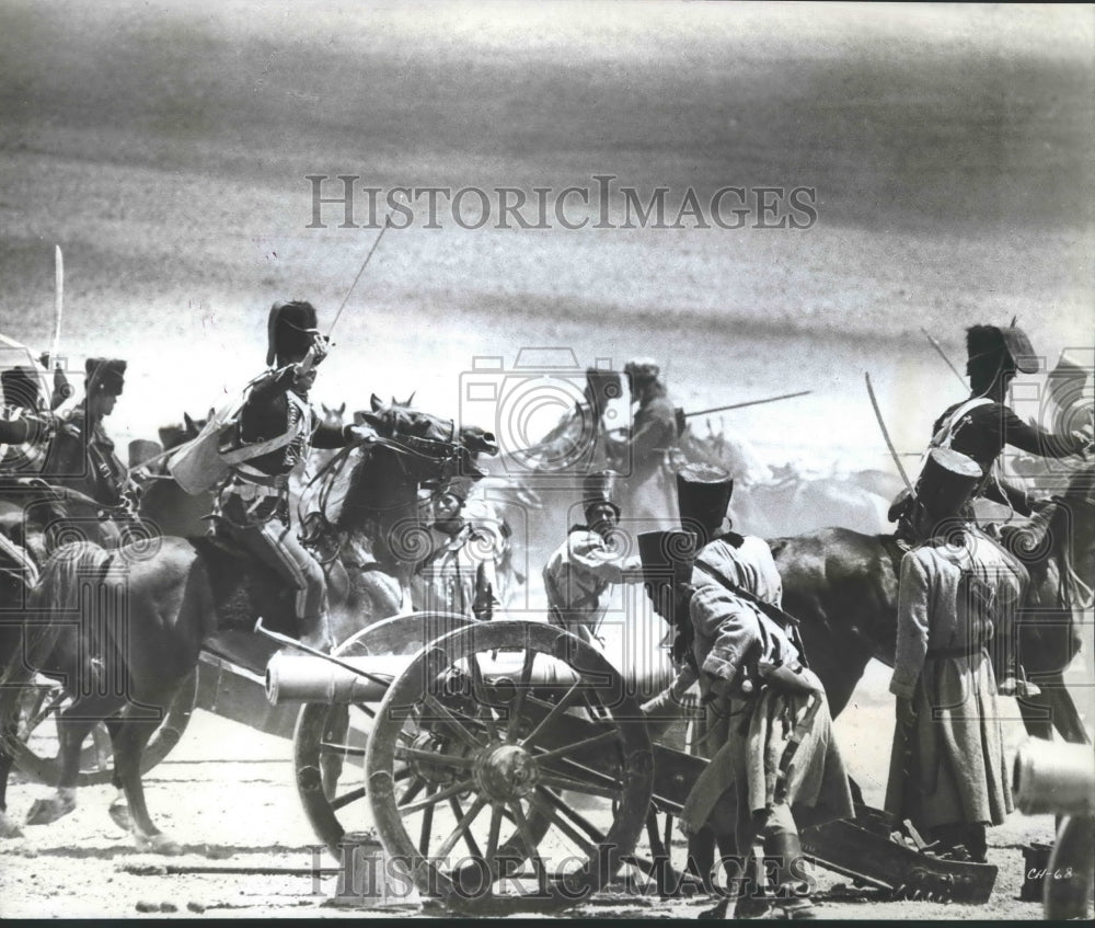 1968 Press Photo Light Brigade reaches cannons - The Charge of the Light Brigade - Historic Images