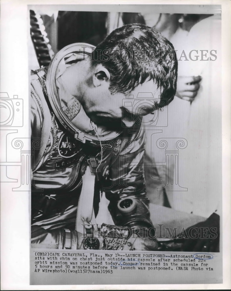 1963 Press Photo Astronaut Gordon Cooper After Postponed Space Flight- Historic Images