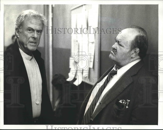 1987 Press Photo "Jake and the Fatman" - William Conrad and Robert Culp on CBS - Historic Images