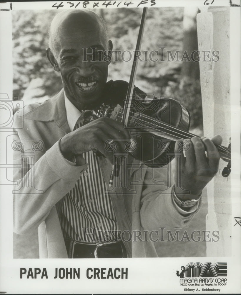 1977 Press Photo Papa John Creach with Violin - nox13647-Historic Images