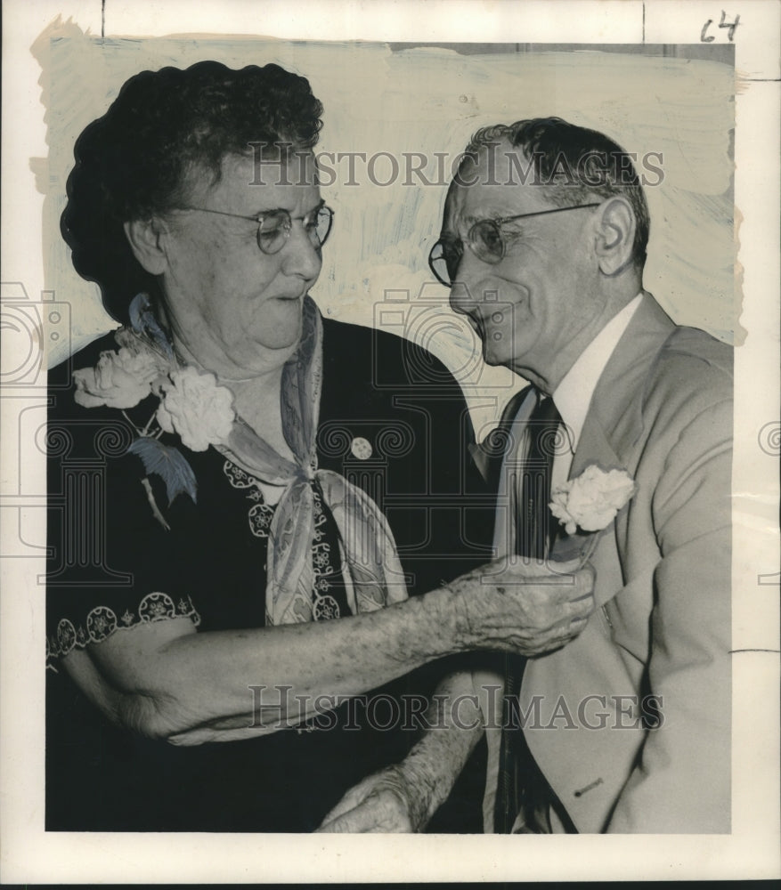 1950 Press Photo Mr. and Mrs. Paul F. Coste celebrating 42 Years of Marriage-Historic Images