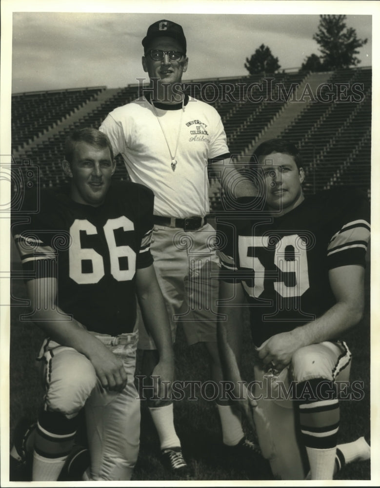 1971 Colorado head coach Eddie Crowder, Phil Irwin, Don Popplewell - Historic Images