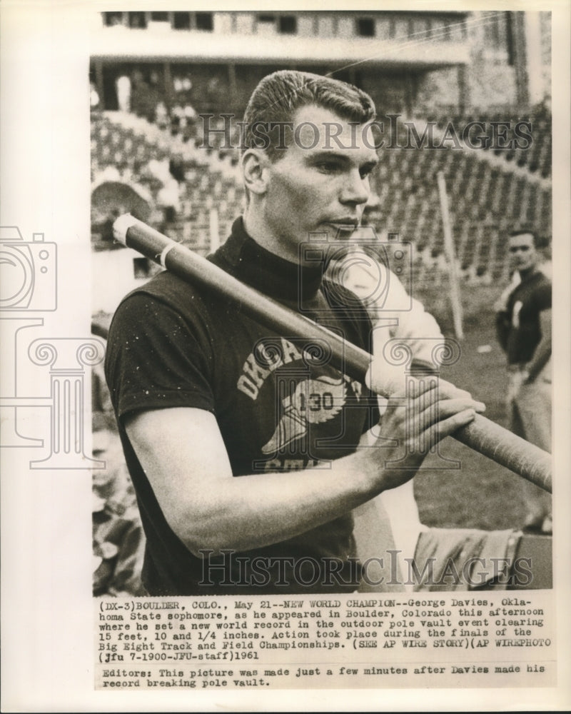 1961 George Davies, Oklahoma State sophomore, at Track Championship-Historic Images