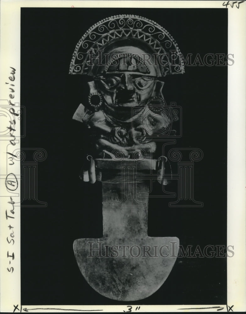 1978 Press Photo Piece Pre-Columbian Gold for &quot;Peru&#39;s Golden Treasures&quot; NOMA-Historic Images