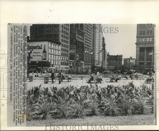 1964 Press Photo President Johnson to speak at Kennedy Square, Detroit-Historic Images
