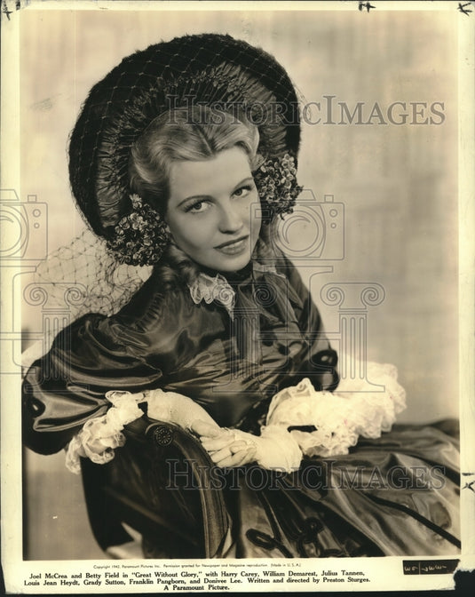 1942 Press Photo Actress Betty Field in "The Great Moment" - nox18999-Historic Images