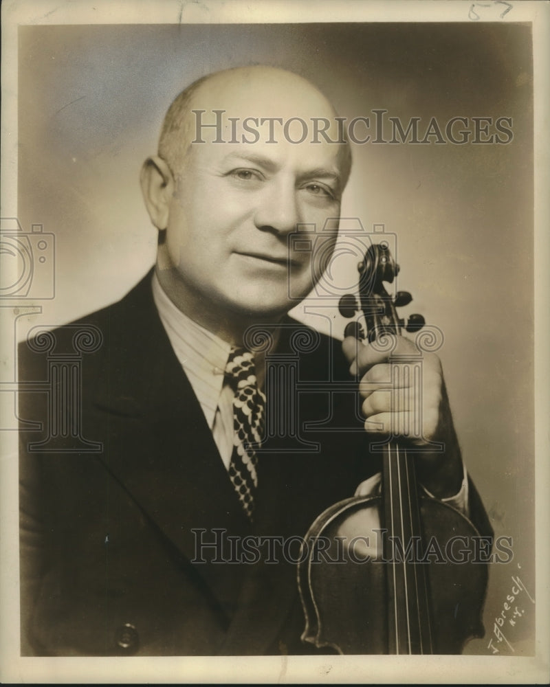 1949 Press Photo Mischa Elman celebrates 40th anniversary in concert music. - Historic Images