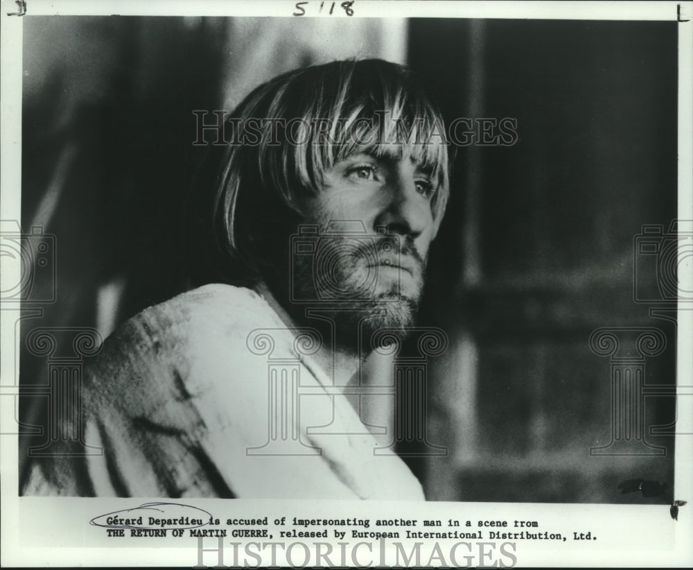 1983 Gerard Depardieu in a scene from The Return of Martin Guerre - Historic Images