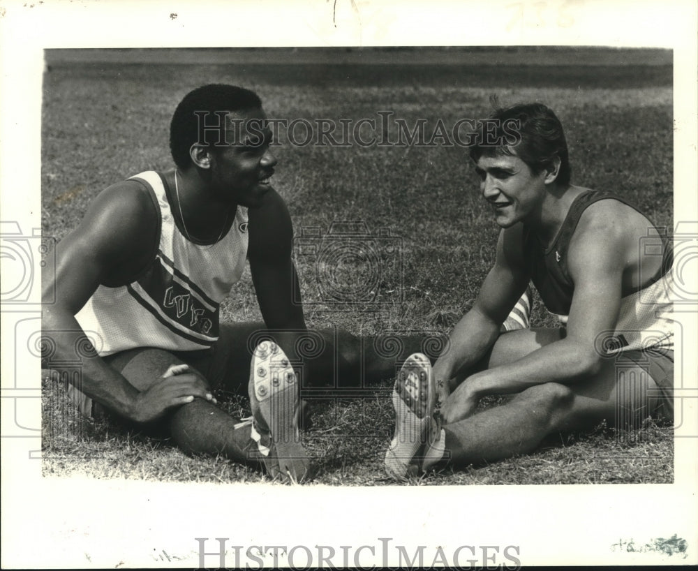 1982 Press Photo Ecole Classique sprinters Reggie Dupard and Chris Fourcade- Historic Images