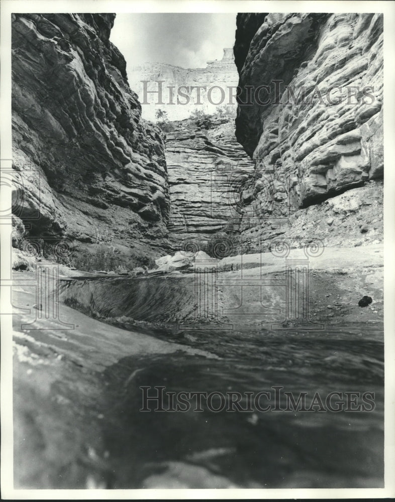 1974 View of the Grand Canyon in Arizona from the bottom - Historic Images