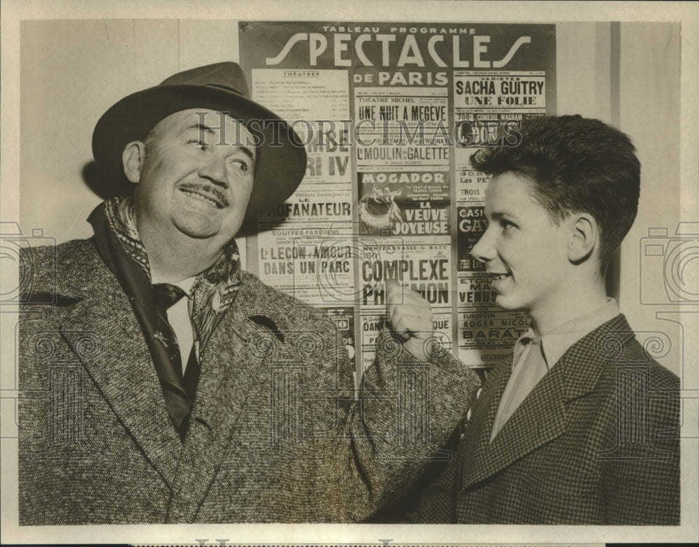 1952 Press Photo Gerard Fremy and Paul Whiteman, maestro of TV Teen Club-Historic Images