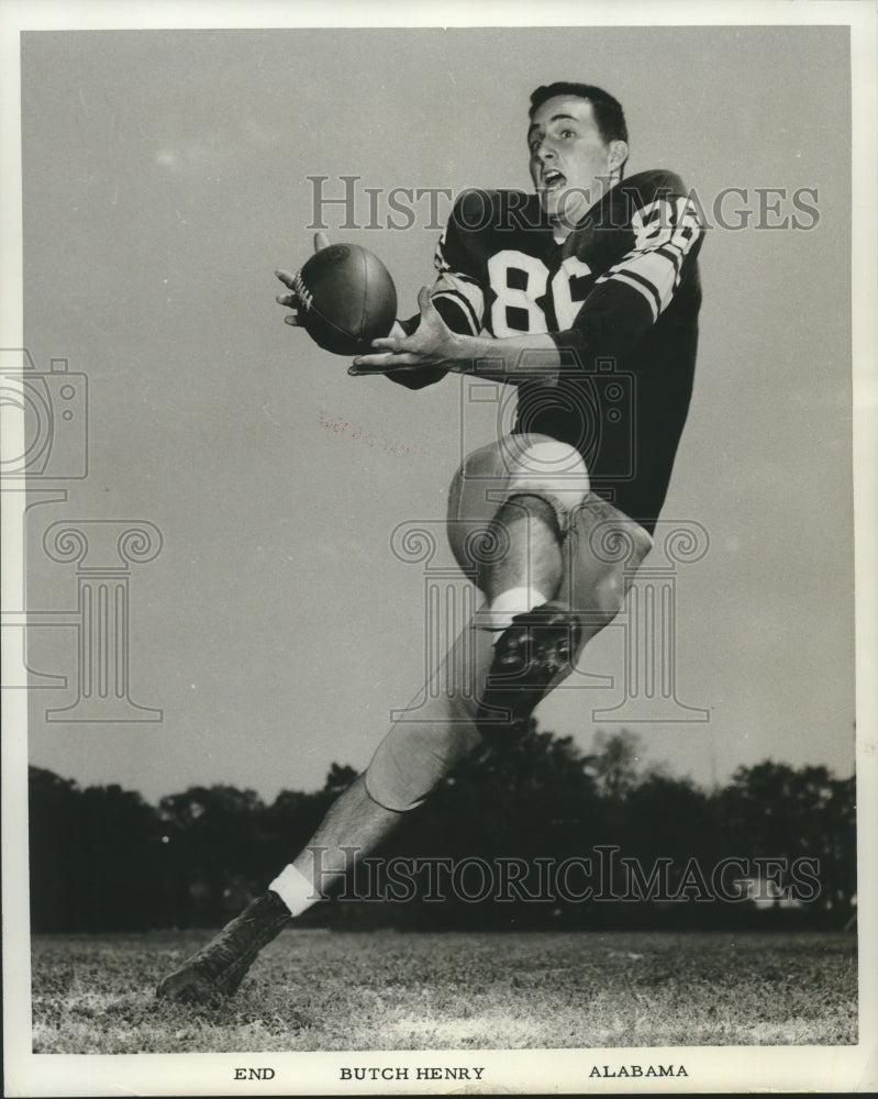 1964 Press Photo Alabama Football Player Butch Henry, End - Historic Images