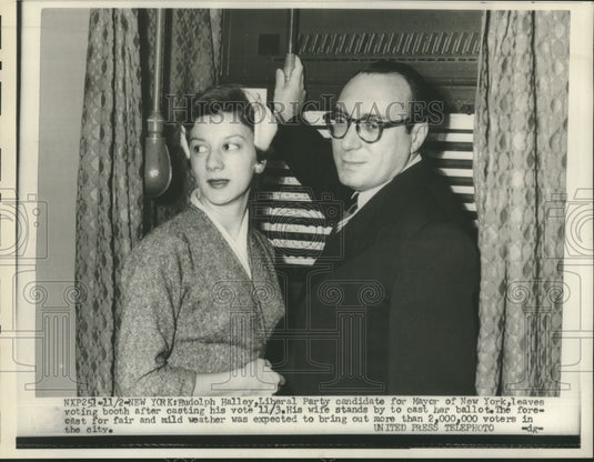 1953 Press Photo Rudolph Halley, Liberal Party candidate for Mayor of New York-Historic Images