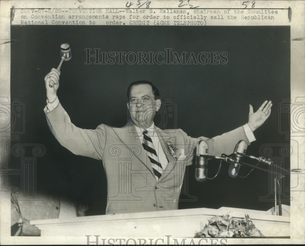 1948 Press Photo Walter Hallanan calls Republican National Convention to order-Historic Images