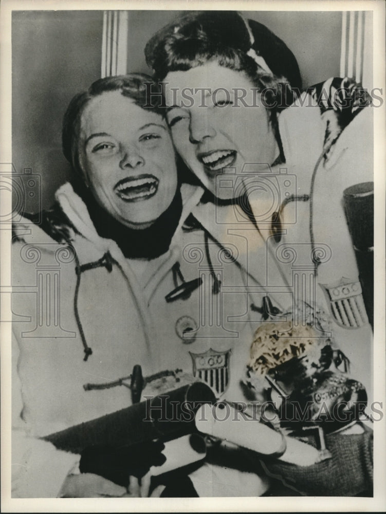 1959 Press Photo Actors Carol Heiss, Tenley Albright on &quot;The Olympics&quot; on CBS-Historic Images