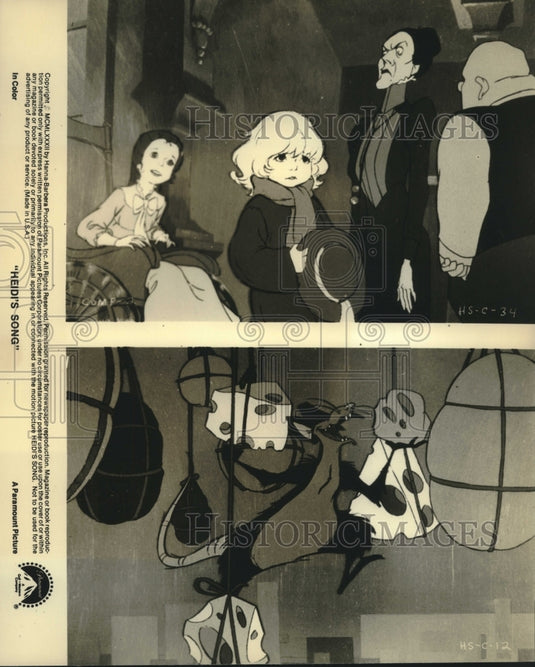 1982 Press Photo Scenes from the animated movie "Heidi's Song" from Paramount - Historic Images
