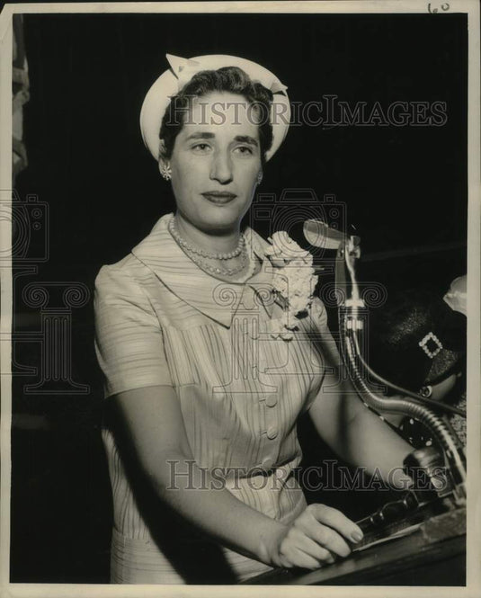 1958 Press Photo Touro Synagogue Sisterhood President Mrs. Jerome Halpern-Historic Images