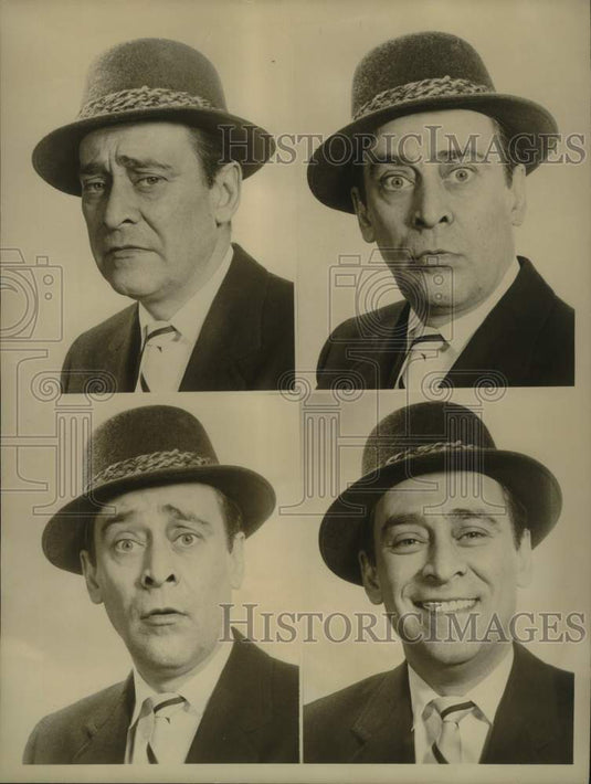 1957 Press Photo Photos of Comedian Louis Nye on "The Steve Allen Show"- Historic Images
