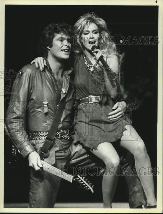 1984 Press Photo Actors David Hasselhoff, Catherine Hickland Hasselhoff on NBC-Historic Images