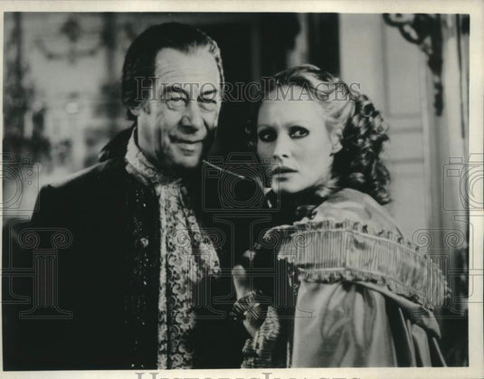 1981 Press Photo Actors Rex Harrison, Ursula Andress in "The Fifth Musketeer"-Historic Images