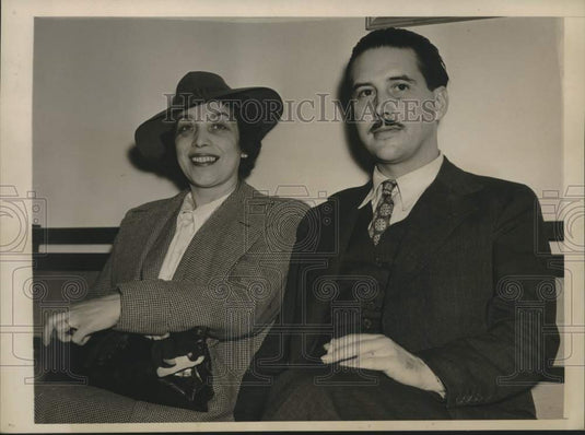 1940 Press Photo Former French Air Minister Guy La Chambre, Wife Leave U.S.-Historic Images