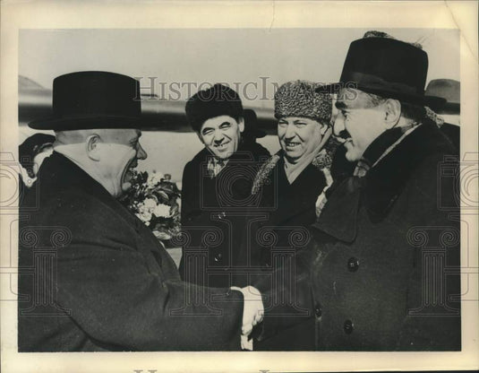 1958 Press Photo Hungary's & Russia's Top Communist Party Leaders Meet-Historic Images