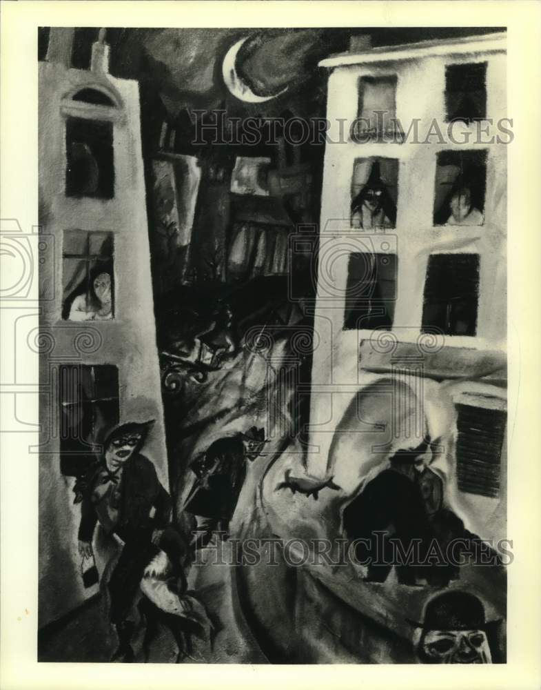 1980 Press Photo The Street (Die Strasse) Painting by George Grosz - Historic Images