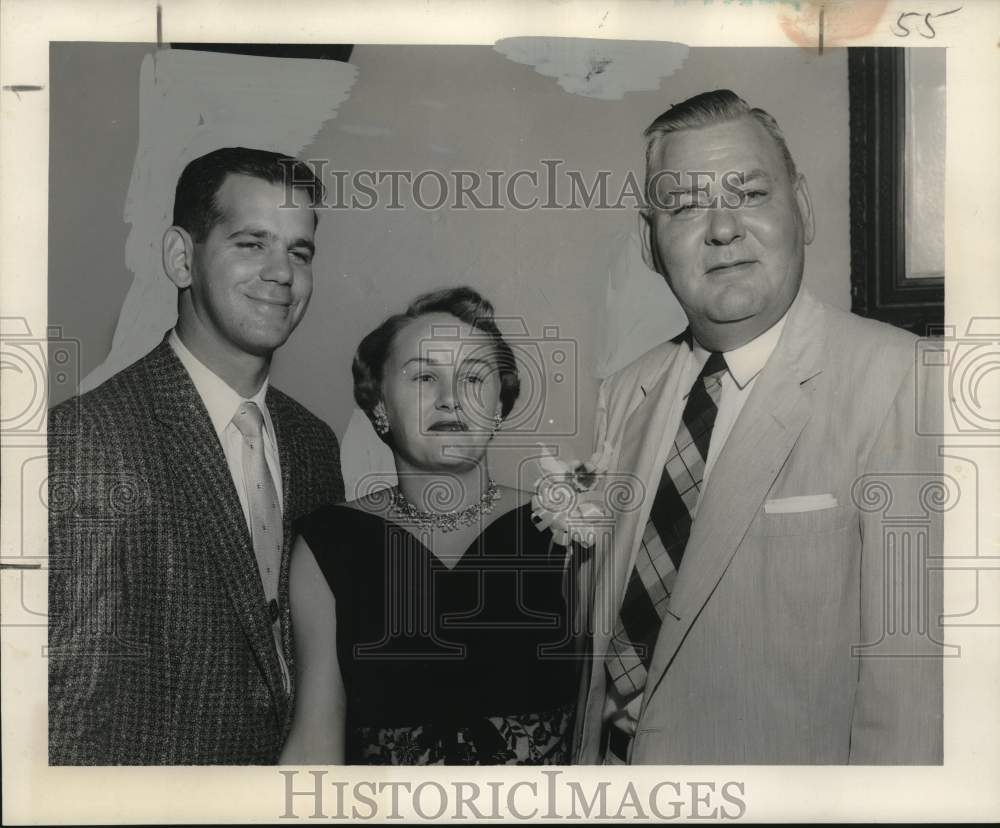 1957 Press Photo Food Store Executive Paul LeBlanc Honored by Food Brokers Group - Historic Images