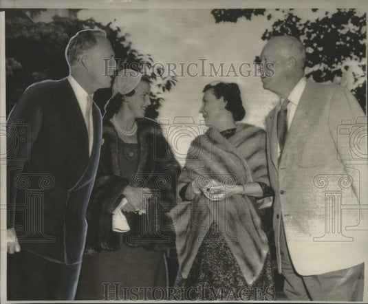 1957 Press Photo President & Mrs. Eisenhower, Former Belgian King Leopold & Wife-Historic Images