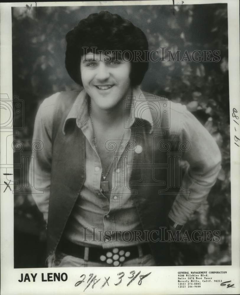 1977 Press Photo Comedian Jay Leno - Historic Images