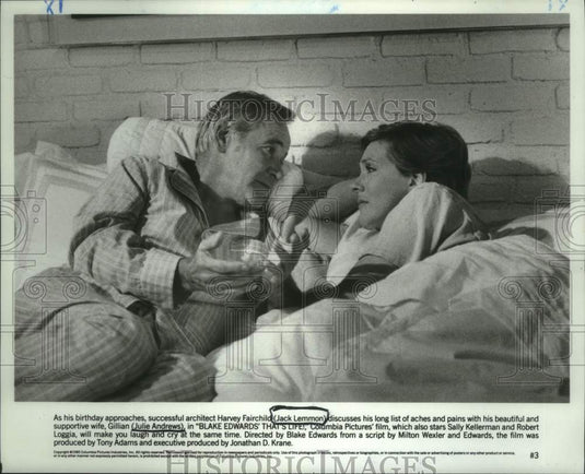 1986 Press Photo Actors Jack Lemmon, Julie Andrews in "That's Life" - Historic Images