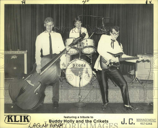 1984 Press Photo Klik pays a tribute concert to Buddy Holly & the Crickets - Historic Images