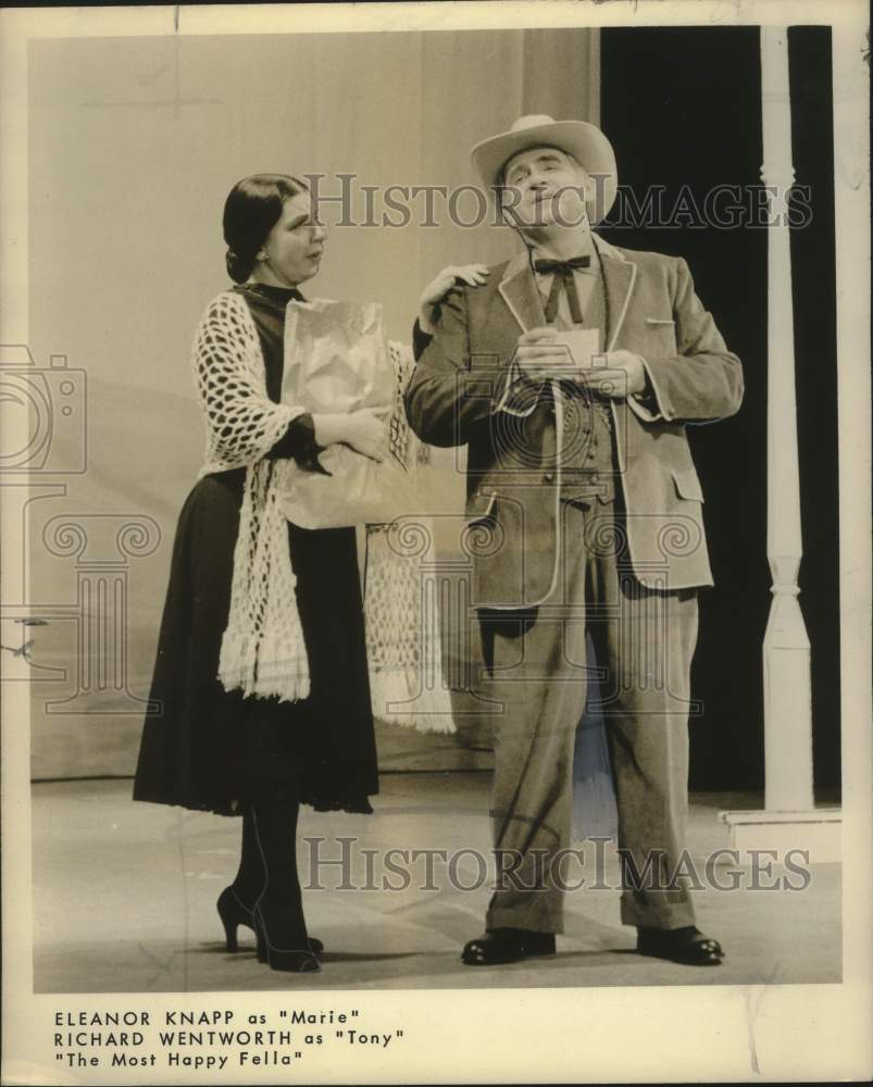 1959 Press Photo Eleanor Knapp &amp; Richard Wentworth in &quot;The Most Happy Fella&quot; - Historic Images